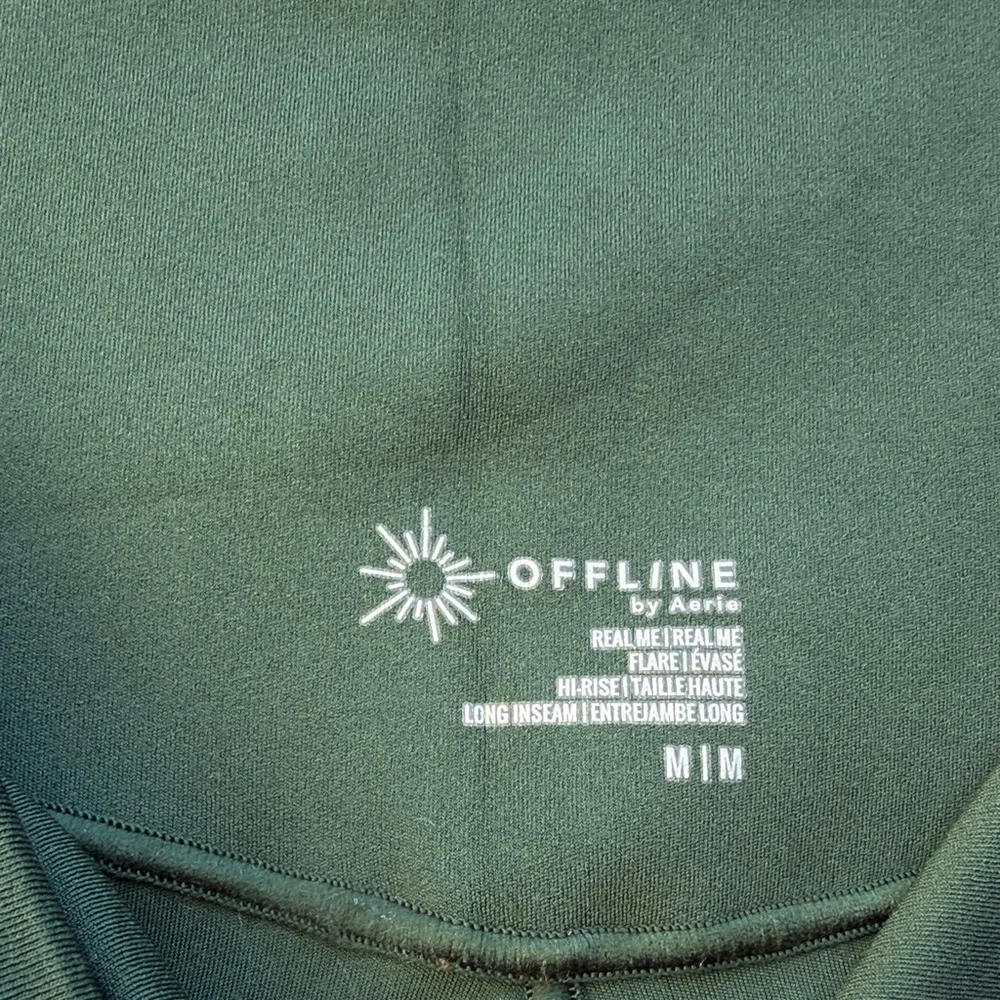 OFFLINE By Aerie Real Me High Waisted Crossover Flare Legging - Mystical Green - Picture 6 of 6